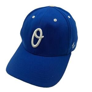 Zephyr Z-Fit Hat Blue Medium Fitted Baseball Cap White Script O Logo Rare